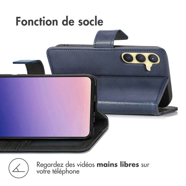 imoshion Étui de télephone portefeuille de luxe Samsung Galaxy S24 Plus - Bleu foncé