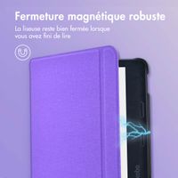 imoshion Étui de liseuse portefeuille Canvas Sleepcover avec support Kobo Libra 2 / Tolino Vision 6 - Violet