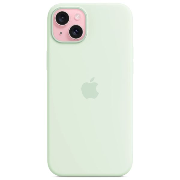 Apple Coque en silicone MagSafe iPhone 15 Plus - Soft Mint