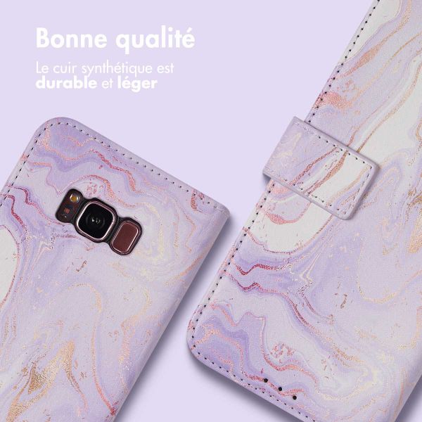 imoshion Étui de télephone portefeuille Design Samsung Galaxy S8 - Purple Marble