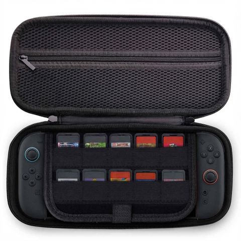 imoshion Etui Nintendo Switch 2 avec poche zippée - Etui Nintendo Switch 2 / Switch (OLED) avec poignée - Noir