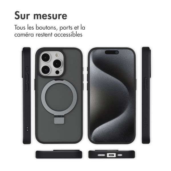 Accezz Coque Ring Stand avec MagSafe Apple iPhone 15 Pro - Noir