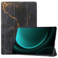 imoshion Coque tablette Design Trifold Samsung Tab S10 Plus / Tab S9 Plus / Tab S9 FE Plus - Black Marble