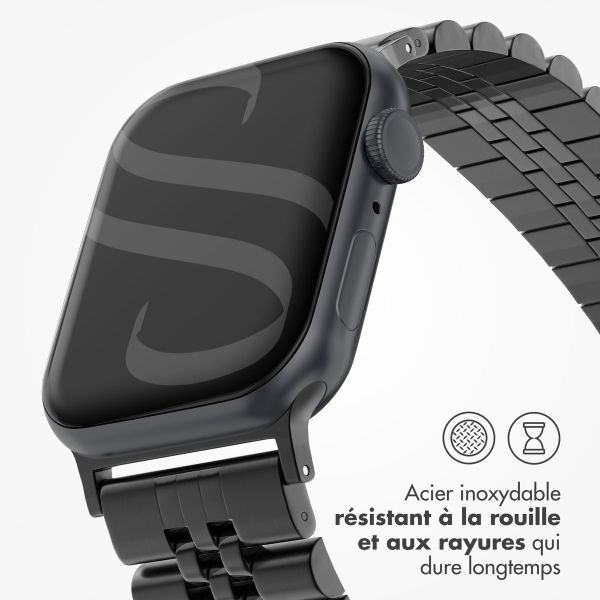 Selencia Bracelet Metallique Jubilee Apple Watch Series 1 á 10 / SE / Ultra (2) (44/45/46/49 mm) - Noir