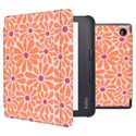 imoshion Design Slim Hard Sleepcover avec support Kobo Libra 2 / Tolino Vision 6 - Orange Flowers Connect