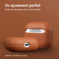 Accezz Coque en Cuir véritable Apple AirPods 3 - Cognac