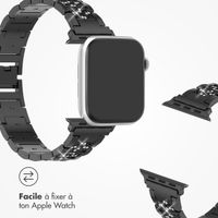 Selencia Bracelet à maillons scintillants Apple Watch Series 1 á 9 / SE (38/40/41 mm) | Series 10 (42 mm) - Noir