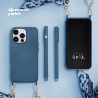 Selencia Coque avec dragonne de luxe iPhone 13 Pro - Bleu