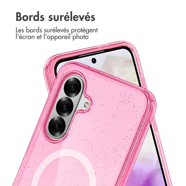 imoshion Coque Pailletée avec MagSafe Samsung Galaxy A36 - Paillettes Rose