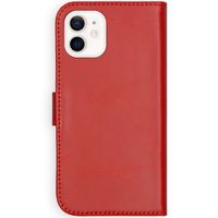 Selencia Étui portefeuille en cuir véritable Apple iPhone 12 Mini - Rouge