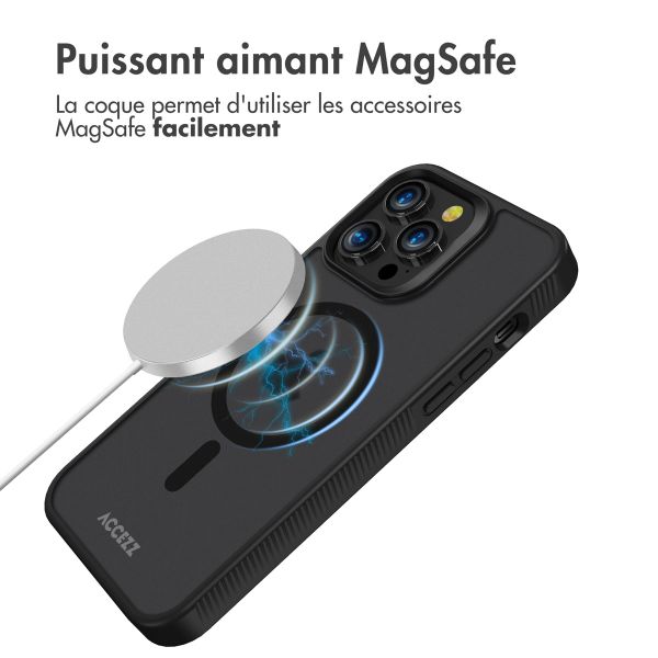 Accezz Coque Givrée Robuste avec MagSafe iPhone 14 Pro Max - Noir