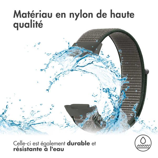 imoshion Bracelet en nylon Fitbit Charge 5 - Taille L - Gris foncé