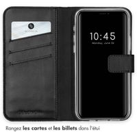 Selencia Étui portefeuille en cuir véritable Apple iPhone 12 Pro Max - Noir