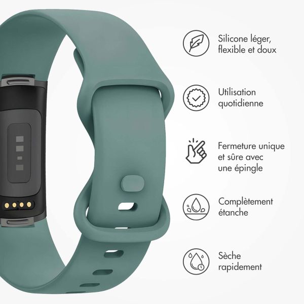 imoshion Bracelet silicone Fitbit Charge 5 / 6 - S - Olive Green