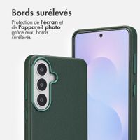 Accezz Coque arrière en cuir avec MagSafe Samsung Galaxy S26 Plus - Cedar Green