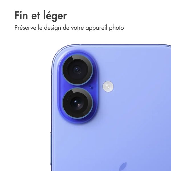 imoshion Lot de 2 protections d'objectif de caméra Apple iPhone 16 / 16 Plus - Ultramarine