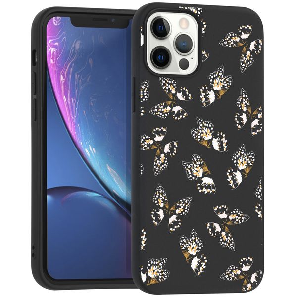 imoshion Coque Design iPhone 12 (Pro) - Papillon - Noir / Blanc