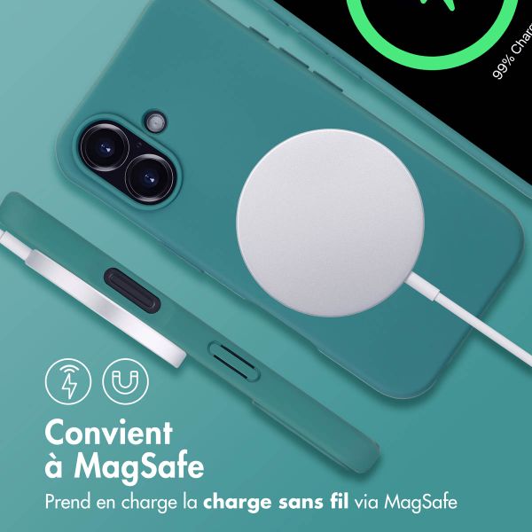 imoshion Coque de couleur avec cordon amovible MagSafe iPhone 16 - Dark Green