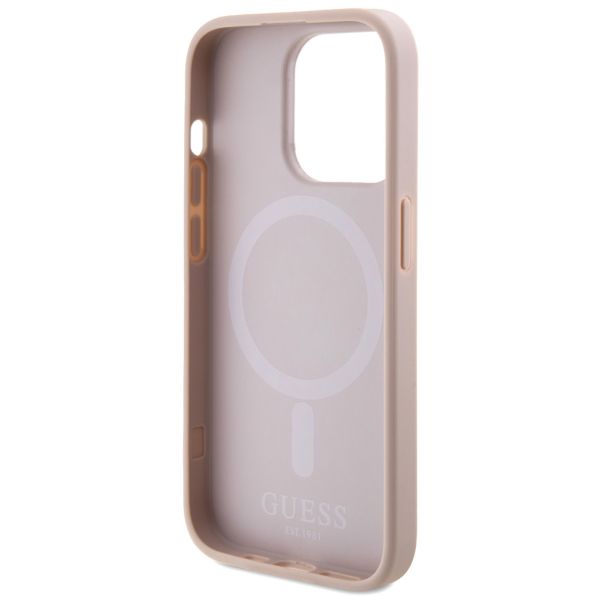 Guess Coque arrière Saffiano MagSafe Apple iPhone 15 Pro - Rose