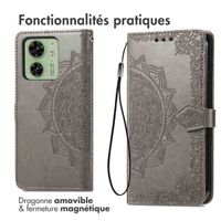 imoshion Etui de téléphone portefeuille Mandala Motorola Edge 40 - Gris