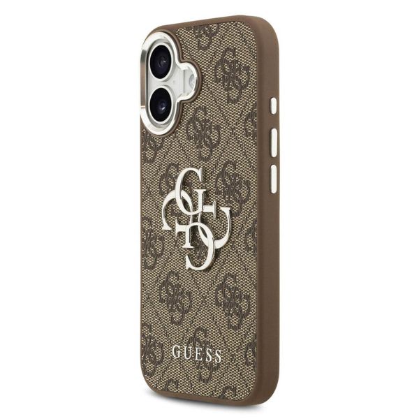 Guess Coque 4G Metal Logo Backcover Apple iPhone 17 - Silver Edge - Brown