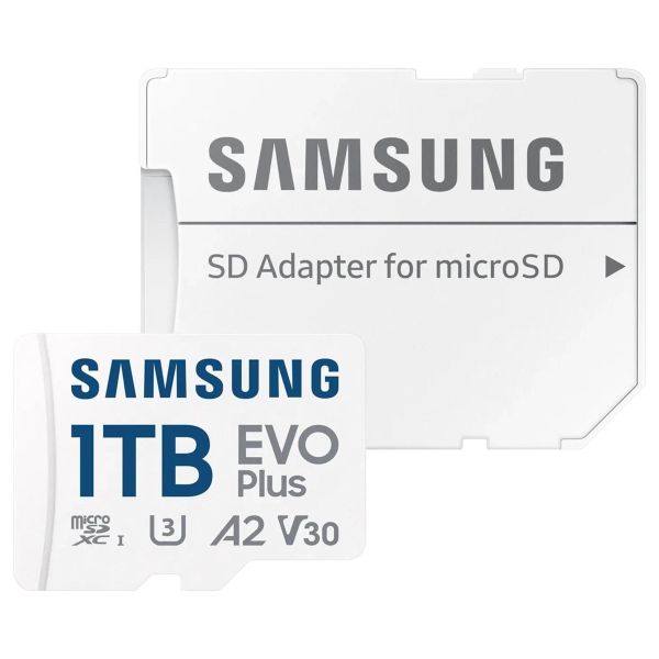 Samsung EVO Plus microSD 2024 - 1TB - Inclus un adaptateur SD - UHS-I/U3/Full HD/4K UHD