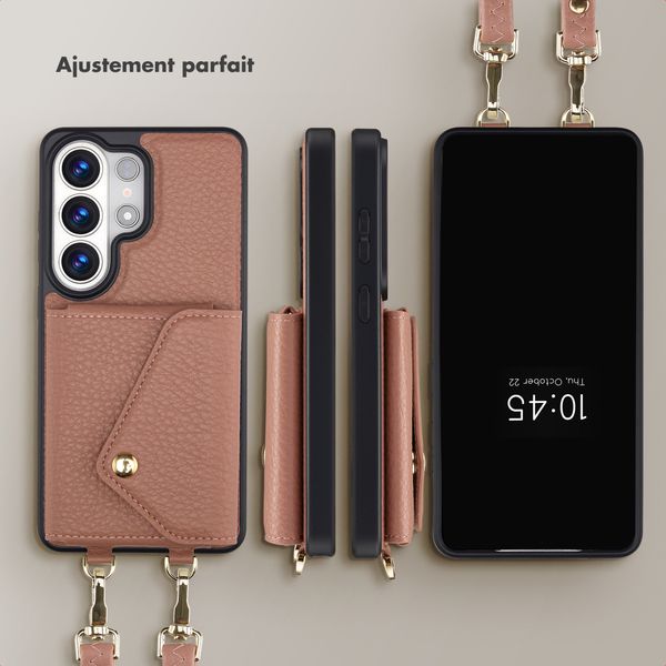 Selencia Coque de télephone Sera avec cordon et porte-cartes enveloppe Samsung Galaxy S26 Ultra - Old Pink
