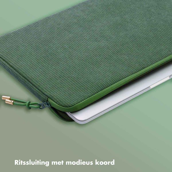Selencia Pochette ordinateur Corduroy 15-16 pouces - Sage Green
