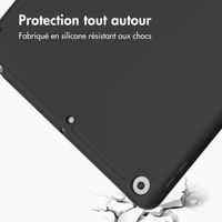 Accezz Coque tablette portefeuille Smart Silicone iPad 9 (2021) 10.2 pouces / iPad 8 (2020) 10.2 pouces / iPad 7 (2019) 10.2 pouces - Noir