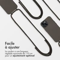 imoshion Coque arrière Color avec cordon amovible et MagSafe Apple iPhone 15 - Black Coffee