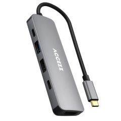 Accezz Hub USB-C 5-en-1 - 4K 30Hz Ultra HD - Charge de 100 watts - Station d'accueil