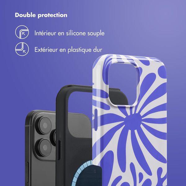 Selencia Coque arrière Vivid Tough avec MagSafe iPhone 16 Pro Max - Modern Bloom Sapphire Blue