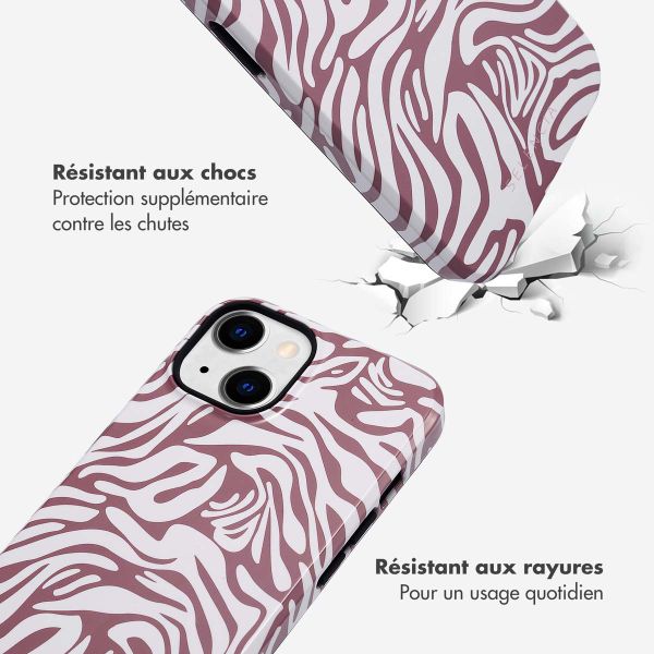 Selencia Coque arrière Vivid Tough iPhone 14 - Trippy Swirl Dark Rose