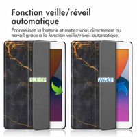 imoshion Coque tablette Design Trifold Apple iPad 9 (2021) 10.2 pouces / iPad 8 (2020) 10.2 pouces / iPad 7 (2019) 10.2 pouces - Black Marble