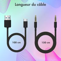 imoshion Casque sans fil pour enfants LED Light Cat Ear - Limiteur de décibels - Avec câble AUX - Lavender Lilac