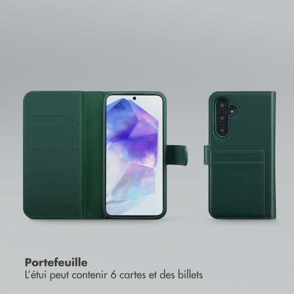 Selencia Étui portefeuille amovible Olyn avec MagSafe Samsung Galaxy A55 - Vert
