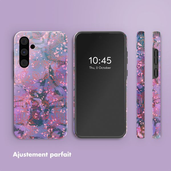 Selencia Coque arrière Vivid Samsung Galaxy A55 - Fresh Paint Flower Orange