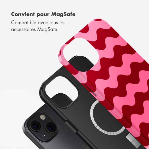 Selencia Coque arrière Vivid Tough avec MagSafe iPhone 13 - Wave Vibes Lipstick