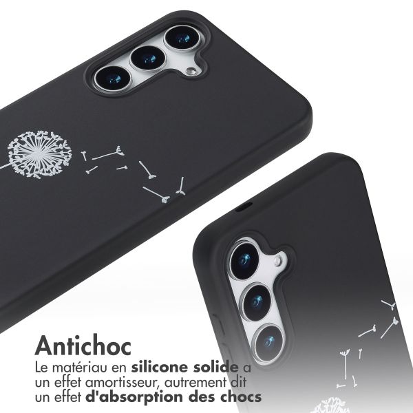 imoshion Coque design en silicone avec cordon Samsung Galaxy S25 - Dandelion Black