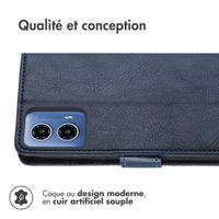 imoshion Étui de téléphone portefeuille Luxe pour Motorola Moto G34 - Bleu foncé