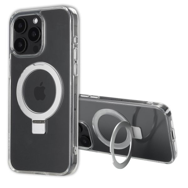 Accezz Coque Ring Stand avec MagSafe iPhone 15 Pro Max - Transparent