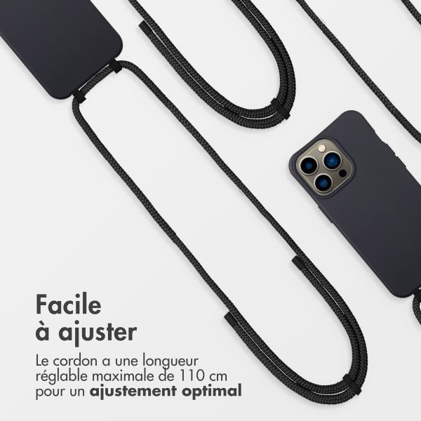 imoshion Coque arrière Color avec cordon amovible et MagSafe Apple iPhone 13 Pro - Noir