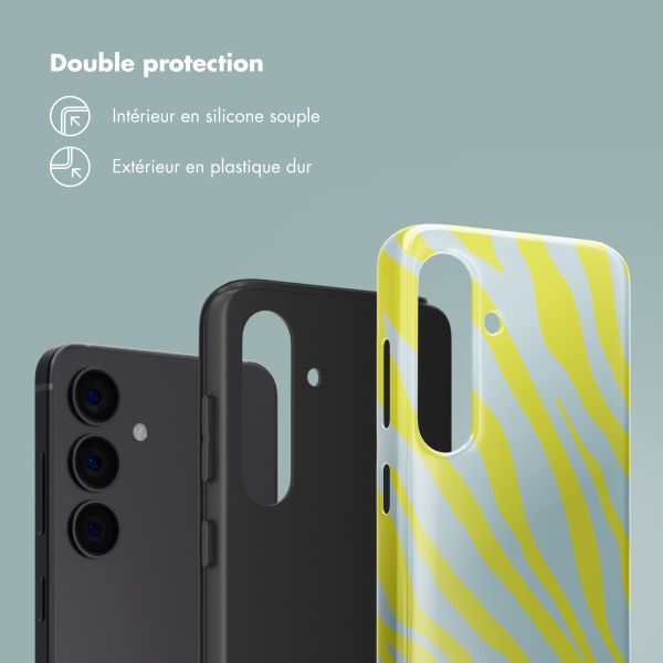 Selencia Coque arrière Vivid Samsung Galaxy S24 - Zebra Winter Sky Titanium Yellow