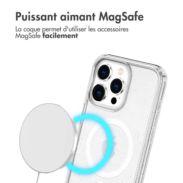 imoshion Coque Pailletée avec MagSafe Apple iPhone 15 Pro - Paillettes Transparent