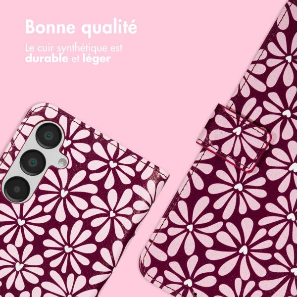 imoshion Étui de télephone portefeuille Design Samsung Galaxy A55 - Bloom Love Blush