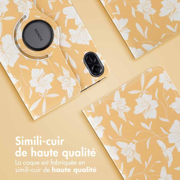 imoshion Coque tablette Design rotatif à 360° Honor Pad X9 - Yellow Flowers