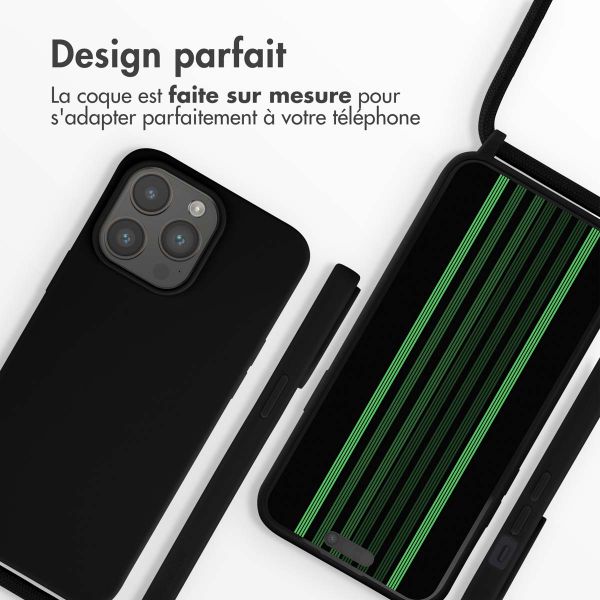 imoshion ﻿Coque en silicone avec cordon iPhone 15 Pro Max - Noir