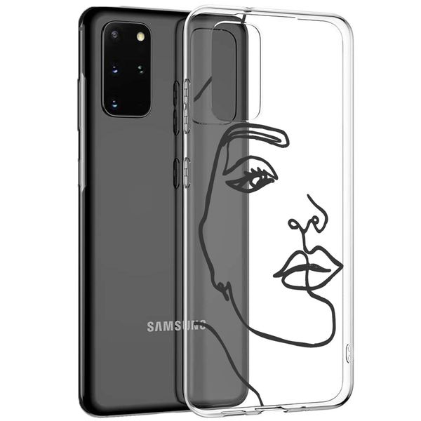 imoshion Coque Design Galaxy S20 Plus - Visage abstrait - Noir