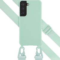 Selencia Coque silicone avec cordon amovible Samsung Galaxy S22 - Turquoise