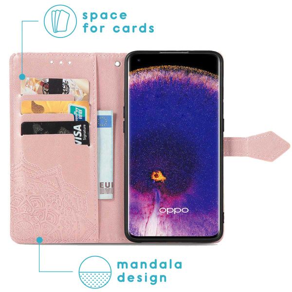 imoshion Etui de téléphone Mandala Oppo Find X5 Pro 5G - Rose Dorée